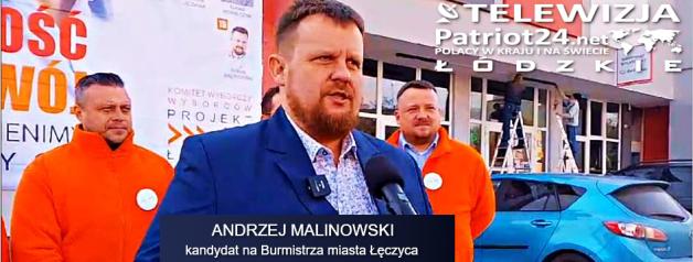 PATRIOT24 INTERWENIUJE: Konferencja prasowa  kandydata  na Burmistrza miasta Łęczyca Andrzeja Malinowskiego.  Informacje o hejcie w internecie oraz o zawiadomieniu prokuratury